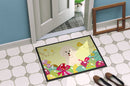 Easter Eggs Bichon Frise Doormat Indoor Outdoor 18H X 27W Front Door Mat Rugs for Entryway, Non Slip Washable