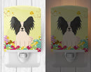 Easter Eggs Papillon Black White Ceramic Night Light Compact, UL-Certified, Ideal for Bedroom, Bathroom, Nursery, Hallway, Kitchen, 6x4x3, Multicolor