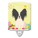 Easter Eggs Papillon Black White Ceramic Night Light Compact, UL-Certified, Ideal for Bedroom, Bathroom, Nursery, Hallway, Kitchen, 6x4x3, Multicolor