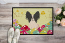 Easter Eggs Papillon Black White Doormat Indoor Outdoor 18H X 27W Front Door Mat Rugs for Entryway, Non Slip Washable
