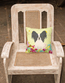 Easter Eggs Papillon Black White Decorative Throw Pillow 18x18 Indoor Outdoor Accent Cushion, Fabric Cover with Insert for Sofa, Bed, Porch & Living Room