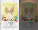 Easter Eggs Papillon Sable White Ceramic Night Light Compact, UL-Certified, Ideal for Bedroom, Bathroom, Nursery, Hallway, Kitchen, 6x4x3, Multicolor