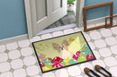 Easter Eggs Papillon Sable White Doormat Indoor Outdoor 24H X 36W Front Door Mat Rugs for Entryway, Non Slip Washable Low Pile,