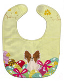 Easter Eggs Papillon Red White Baby Bib Easy-Clean Baby Bib Baby Feeding Accessory Baby Mealtime Essential, 10 x 13, Multicolor