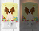 Easter Eggs Papillon Red White Ceramic Night Light Compact, UL-Certified, Ideal for Bedroom, Bathroom, Nursery, Hallway, Kitchen, 6x4x3, Multicolor