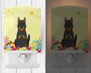 Easter Eggs Beauce Shepherd Dog Ceramic Night Light Compact, UL-Certified, Ideal for Bedroom, Bathroom, Nursery, Hallway, Kitchen, 6x4x3, Multicolor