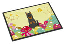 Easter Eggs Beauce Shepherd Dog Doormat Indoor Outdoor 24H X 36W Front Door Mat Rugs for Entryway, Non Slip Washable Low Pile,