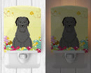 Easter Eggs Briard Black Ceramic Night Light Compact, UL-Certified, Ideal for Bedroom, Bathroom, Nursery, Hallway, Kitchen, 6x4x3, Multicolor