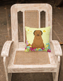 Easter Eggs Briard Brown Decorative Throw Pillow 18x18 Indoor Outdoor Accent Cushion, Fabric Cover with Insert for Sofa, Bed, Porch & Living Room
