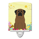 Easter Eggs Bullmastiff Ceramic Night Light Compact, UL-Certified, Ideal for Bedroom, Bathroom, Nursery, Hallway, Kitchen, 6x4x3, Multicolor