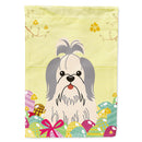 Easter Eggs Shih Tzu Silver White House Flag 28x40 Porch Sleeve Pole Decorative Outside Yard Banner Artwork Wall Hanging, Polyester