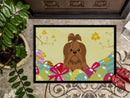 Easter Eggs Shih Tzu Silver Chocolate Doormat Indoor Outdoor 24H X 36W Front Door Mat Rugs for Entryway, Non Slip Washable Low Pile,