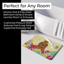 Easter Eggs Shih Tzu Silver Chocolate Memory Foam Kitchen Mat Machine Washable Anti-Fatigue Cushion Comfort Bath or Kitchen Rug