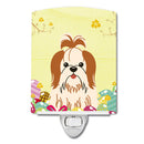 Easter Eggs Shih Tzu Red White Ceramic Night Light Compact, UL-Certified, Ideal for Bedroom, Bathroom, Nursery, Hallway, Kitchen, 6x4x3, Multicolor