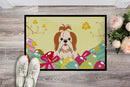 Easter Eggs Shih Tzu Red White Doormat Indoor Outdoor 24H X 36W Front Door Mat Rugs for Entryway, Non Slip Washable Low Pile,