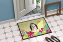 Easter Eggs Shih Tzu Black White Doormat Indoor Outdoor 18H X 27W Front Door Mat Rugs for Entryway, Non Slip Washable