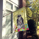 Easter Eggs Shih Tzu Black Silver House Flag 28x40 Porch Sleeve Pole Decorative Outside Yard Banner Artwork Wall Hanging, Polyester
