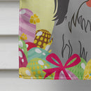 Easter Eggs Shih Tzu Black Silver House Flag 28x40 Porch Sleeve Pole Decorative Outside Yard Banner Artwork Wall Hanging, Polyester