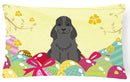 Easter Eggs Cocker Spaniel Black Decorative Throw Pillow 12x16 Indoor Outdoor Accent Cushion, Fabric Cover with Insert for Sofa, Bed, Porch & Living Room