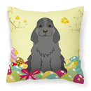 Easter Eggs Cocker Spaniel Black Decorative Throw Pillow 18x18 Indoor Outdoor Accent Cushion, Fabric Cover with Insert for Sofa, Bed, Porch & Living Room