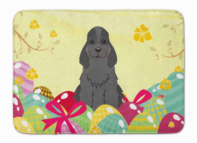 Easter Eggs Cocker Spaniel Black Machine Washable Memory Foam Mat BB6092RUG