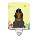 Easter Eggs Cocker Spaniel Black Tan Ceramic Night Light Compact, UL-Certified, Ideal for Bedroom, Bathroom, Nursery, Hallway, Kitchen, 6x4x3, Multicolor