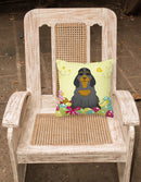 Easter Eggs Cocker Spaniel Black Tan Decorative Throw Pillow 18x18 Indoor Outdoor Accent Cushion, Fabric Cover with Insert for Sofa, Bed, Porch & Living Room