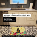 Easter Eggs Cocker Spaniel Black Tan Memory Foam Kitchen Mat Machine Washable Anti-Fatigue Cushion Comfort Bath or Kitchen Rug