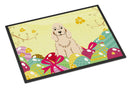 Easter Eggs Cocker Spaniel Buff Doormat Indoor Outdoor 18H X 27W Front Door Mat Rugs for Entryway, Non Slip Washable