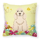 Easter Eggs Cocker Spaniel Buff Decorative Throw Pillow 18x18 Indoor Outdoor Accent Cushion, Fabric Cover with Insert for Sofa, Bed, Porch & Living Room