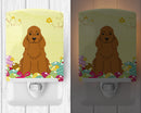 Easter Eggs Cocker Spaniel Red Ceramic Night Light Compact, UL-Certified, Ideal for Bedroom, Bathroom, Nursery, Hallway, Kitchen, 6x4x3, Multicolor