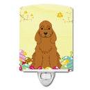 Easter Eggs Cocker Spaniel Red Ceramic Night Light Compact, UL-Certified, Ideal for Bedroom, Bathroom, Nursery, Hallway, Kitchen, 6x4x3, Multicolor