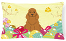Easter Eggs Cocker Spaniel Red Decorative Throw Pillow 12x16 Indoor Outdoor Accent Cushion, Fabric Cover with Insert for Sofa, Bed, Porch & Living Room