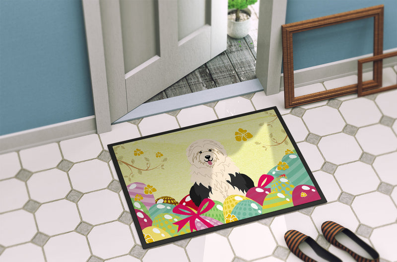 Easter Eggs Old English Sheepdog Indoor or Outdoor Mat 18x27 BB6096MAT