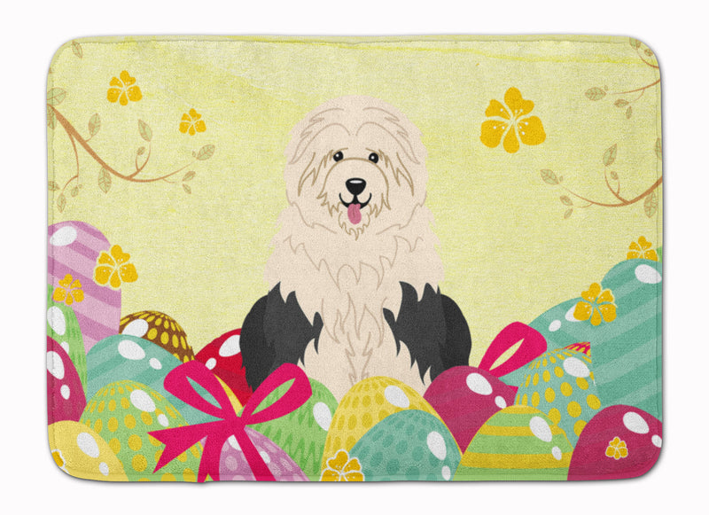 Easter Eggs Old English Sheepdog Machine Washable Memory Foam Mat BB6096RUG