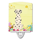 Easter Eggs Dalmatian Ceramic Night Light Compact, UL-Certified, Ideal for Bedroom, Bathroom, Nursery, Hallway, Kitchen, 6x4x3, Multicolor