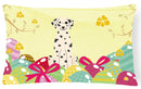Easter Eggs Dalmatian Decorative Throw Pillow 12x16 Indoor Outdoor Accent Cushion, Fabric Cover with Insert for Sofa, Bed, Porch & Living Room