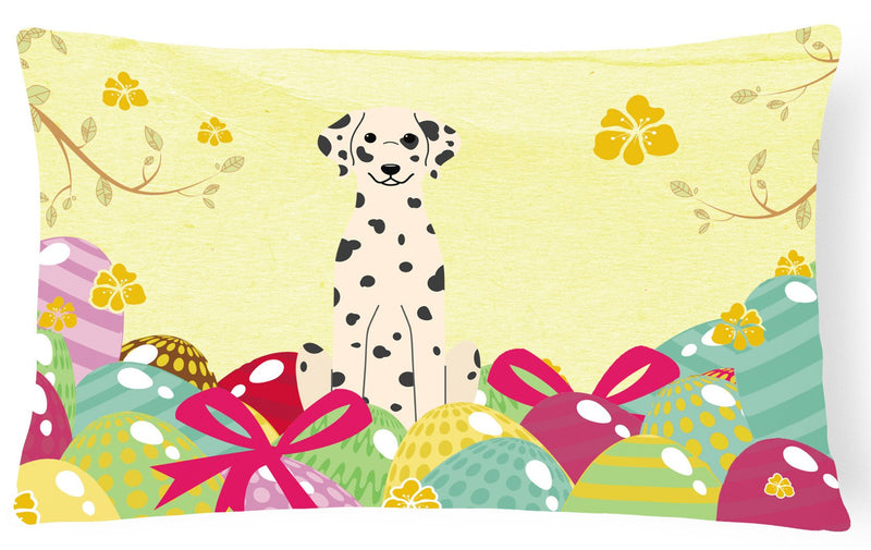 Easter Eggs Dalmatian Canvas Fabric Decorative Pillow BB6097PW1216