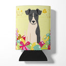 Easter Eggs Smooth Fox Terrier Can or Bottle Hugger Cooler Sleeve for Standard 12 oz Cans, Insulated Foam Beer & Soda Can Hugger Reusable