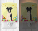 Easter Eggs Smooth Fox Terrier Ceramic Night Light Compact, UL-Certified, Ideal for Bedroom, Bathroom, Nursery, Hallway, Kitchen, 6x4x3, Multicolor