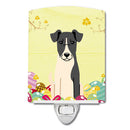 Easter Eggs Smooth Fox Terrier Ceramic Night Light Compact, UL-Certified, Ideal for Bedroom, Bathroom, Nursery, Hallway, Kitchen, 6x4x3, Multicolor