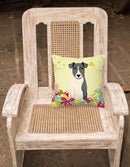 Easter Eggs Smooth Fox Terrier Decorative Throw Pillow 18x18 Indoor Outdoor Accent Cushion, Fabric Cover with Insert for Sofa, Bed, Porch & Living Room