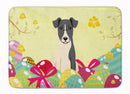 Easter Eggs Smooth Fox Terrier Memory Foam Kitchen Mat Machine Washable Anti-Fatigue Cushion Comfort Bath or Kitchen Rug