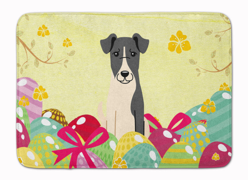 Easter Eggs Smooth Fox Terrier Machine Washable Memory Foam Mat BB6098RUG