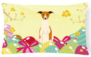 Easter Eggs Whippet Decorative Throw Pillow 12x16 Indoor Outdoor Accent Cushion, Fabric Cover with Insert for Sofa, Bed, Porch & Living Room