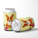 Easter Eggs Corgi Can or Bottle Hugger Cooler Sleeve for Standard 12 oz Cans, Insulated Foam Beer & Soda Can Hugger Reusable