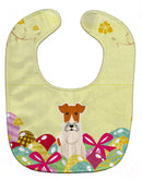 Easter Eggs Wire Fox Terrier Baby Bib Easy-Clean Baby Bib Baby Feeding Accessory Baby Mealtime Essential, 10 x 13, Multicolor