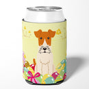 Easter Eggs Wire Fox Terrier Can or Bottle Hugger Cooler Sleeve for Standard 12 oz Cans, Insulated Foam Beer & Soda Can Hugger Reusable