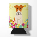 Easter Eggs Wire Fox Terrier Can or Bottle Hugger Cooler Sleeve for Standard 12 oz Cans, Insulated Foam Beer & Soda Can Hugger Reusable