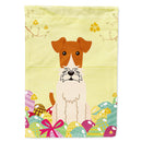 Easter Eggs Wire Fox Terrier House Flag 28x40 Porch Sleeve Pole Decorative Outside Yard Banner Artwork Wall Hanging, Polyester